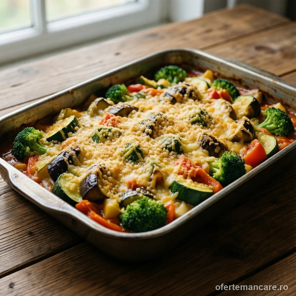 Legume gratinate, o tavă — mâncare gătită, livrare în București