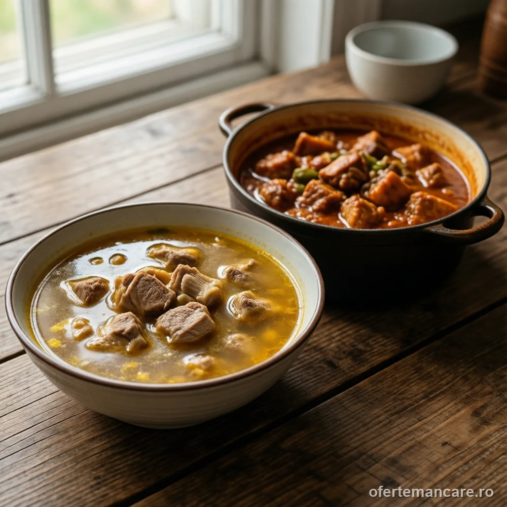 Meniu ciorbă de curcan și tochitură de porc — mâncare gătită, livrare în București