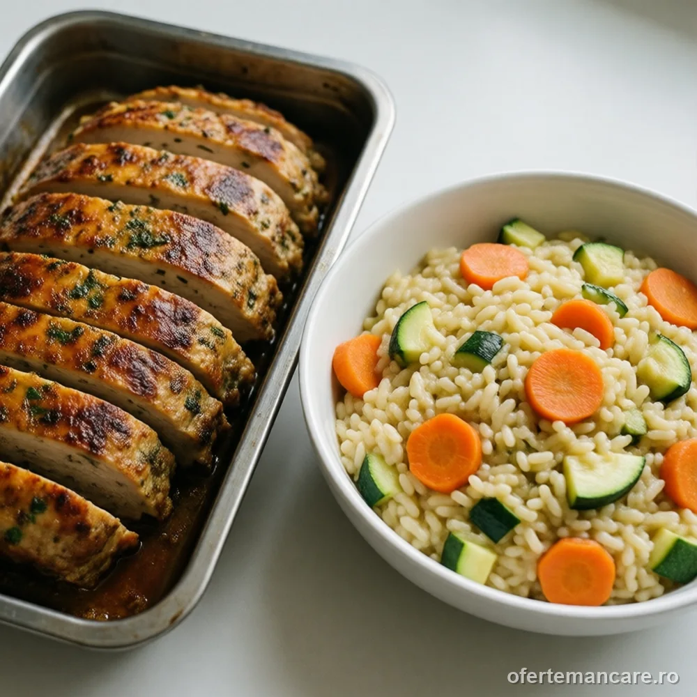 Meniu: drob de pui și risotto cu legume — mâncare gătită, livrare în București