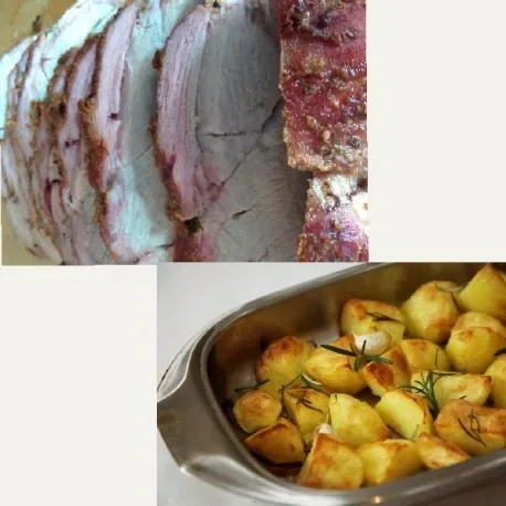 Meniu: friptură de porc cu cartofi la cuptor cu rozmarin