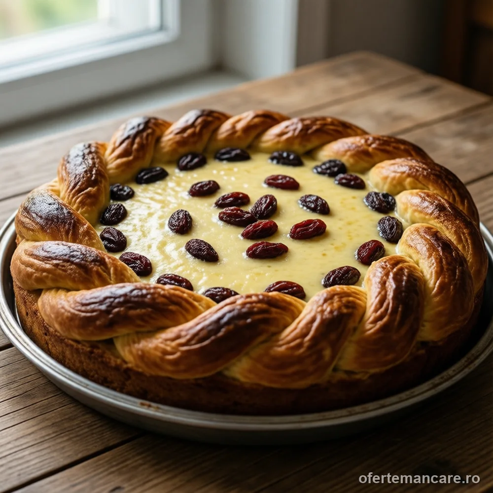 Pască cu brânză dulce și stafide, 1–1,2 kg — imagine de prezentare, mâncare gătită livrată în București